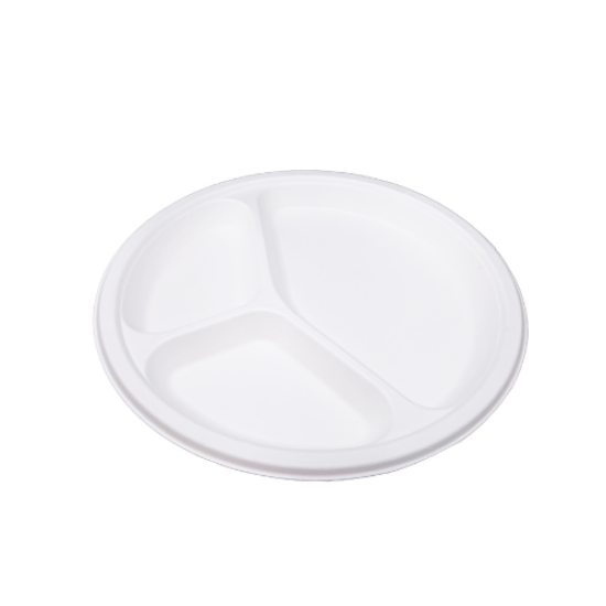 10" 3CP Round (طبق ورقي قابل للتحلل الحيوي من إيكومارت مقاس 10 أقدام 3 حجيرات) 500 pcs