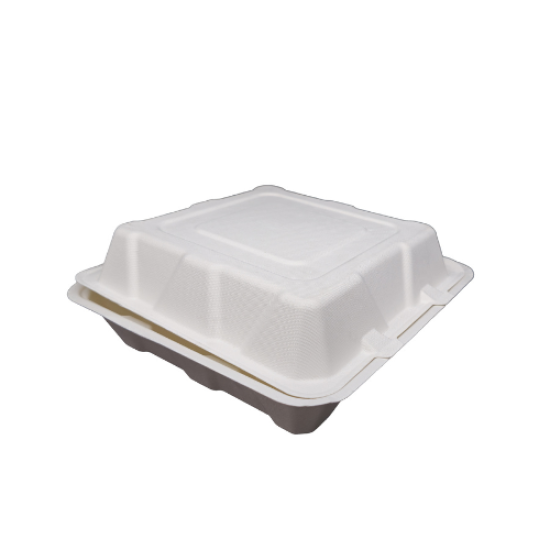 Lunch Box Biodegradable 9 x 9, 200 PCS, صندوق غداء قابل للتحلل الحيوي