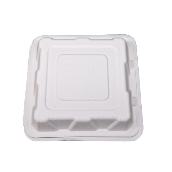 Lunch Box Biodegradable 9 x 9, 200 PCS, صندوق غداء قابل للتحلل الحيوي