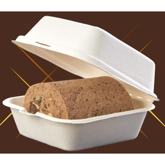 Burger Box Biodegradable 6-inch, 500 PCS, علبة البرجر قابل للتحلل الحيوي مقاس 6 انش